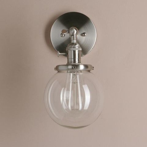 Lampe-murale-argenté-verre-métal