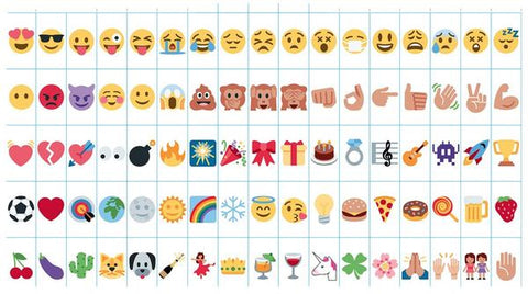 Pack de 85 émojis et symboles de couleurs pour lightbox A4