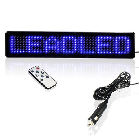 Rótulo, Panel Publicitario Iluminado Programable para Desplazamiento de Texto 23CM 12v LED | Ideal Coche, Moto, Taxi