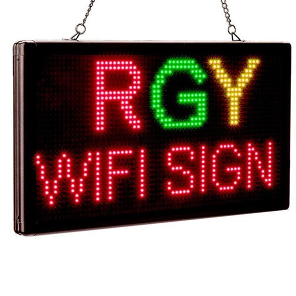 Tablero de publicidad de pantalla programable LED Wifi de 33 cm y 2 líneas