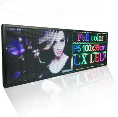 Panneau d’affichage publicitaire LED pour intérieur P5 RGB USB 100 cm
