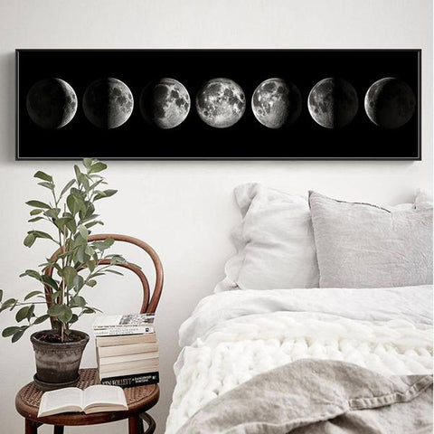 Peinture Abstraite Murale des Phases de la Lune