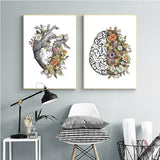 Floral Heart Anatomy Print - Flowery Brain
