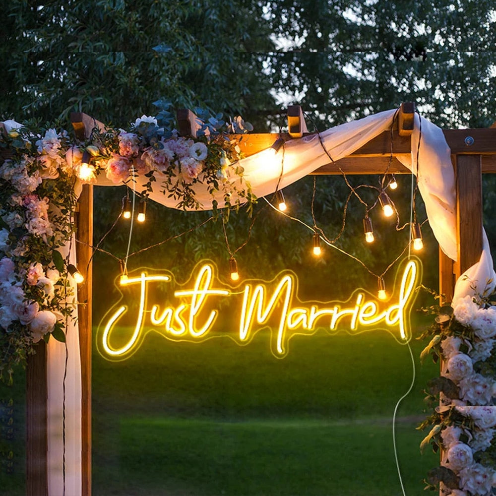 Néon décoratif LED USB - Just married – Mon Enseigne Lumineuse