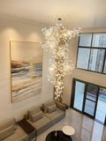 Lustre, Chandelier Moderne en Céramique avec Feuilles LED pour Salon, Escalier - MONTAFIOR