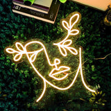 Néon décoratif LED - Visage à fleurs