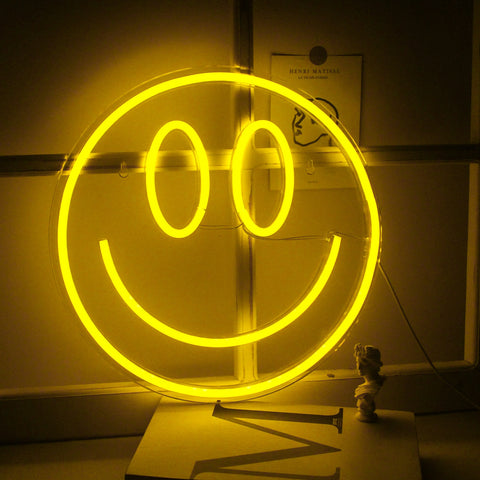 Néon décoratif LED Smiley Ø33 cm