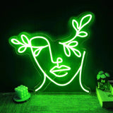 Néon décoratif LED - Visage à fleurs