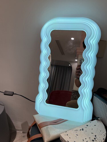 Wavy LED Lighted Mirror for Dressing Room, Bedroom