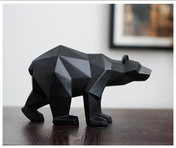 Escultura de oso geométrico de resina para decoración del hogar
