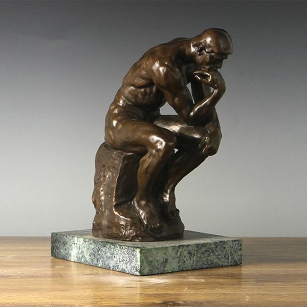 Statue Du Penseur En Bronze Rétro - Sculpture Inspirée De Rodin 9,64 Pouces (Copper)
