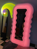 Wavy LED Lighted Mirror for Dressing Room, Bedroom