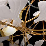 Lustre, Chandelier Moderne en Céramique avec Feuilles LED pour Salon, Escalier - MONTAFIOR