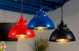 Lámpara colgante industrial clásica rojo, azul, negro