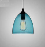 Lámpara Colgante Industrial E27 en Cristal Azul