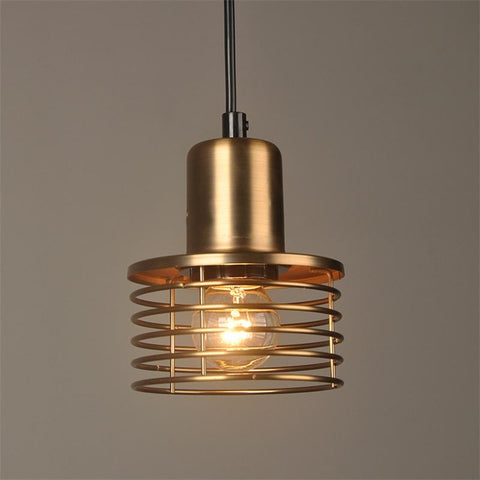 Industrial Iron Pendant - Caged Bulb