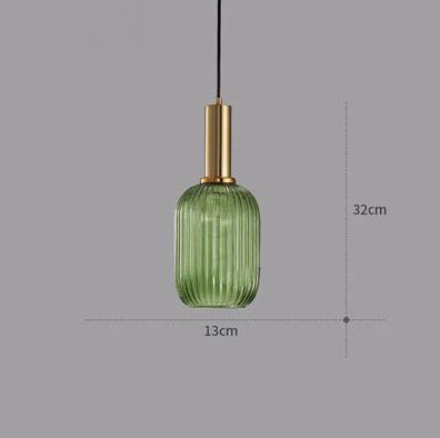 Colored Stained Glass and Brass Pendant - MENELA