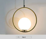 Lámpara colgante LED con bola de cristal minimalista