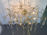 Suspension with Branches in Gold and Crystal Glasses