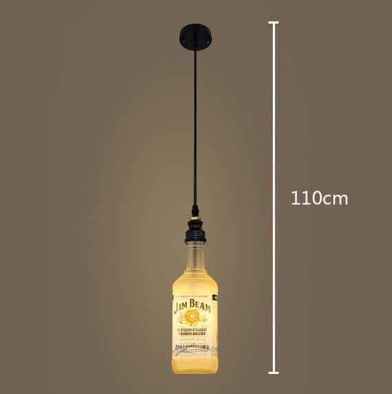 Vintage Industrial Pendant in the Shape of a Whiskey Bottle