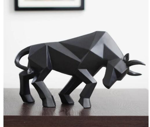 Sculpture de Vache Géométrique en Résine - Décoration Maison