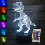 7 colores 3D Dinosaur Illusion LED Night Light con control remoto