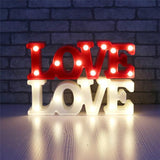 Veilleuse Romantique 3D LOVE Lettre LED Blanc Chaud