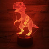 7 colores 3D Dinosaur Illusion LED Night Light con control remoto