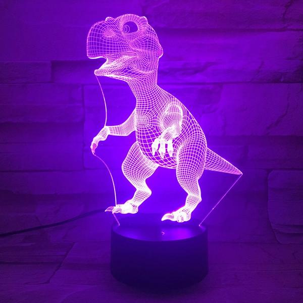 Veilleuse LED Illusion Dinosaure 3D 7 Couleurs avec télécommande