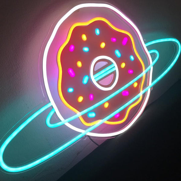 Letrero de luz de neón LED - Planeta Donuts