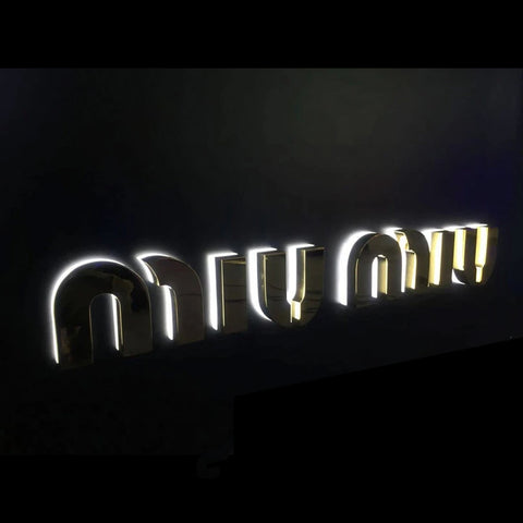Enseigne Lumineuse Ronde finition Miroir Personnalisable avec Logo, Texte  sur Mesure
