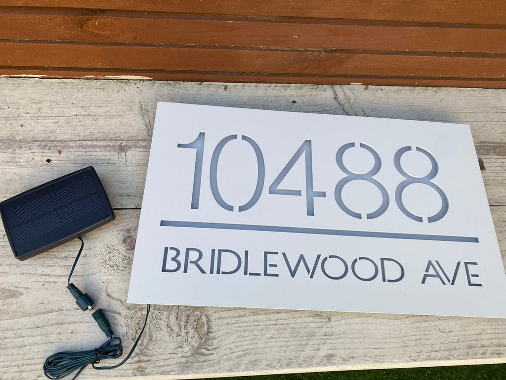 Enseigne Lumineuse Solaire Sur Mesure, Plaque en Métal 30x15 cm Mon