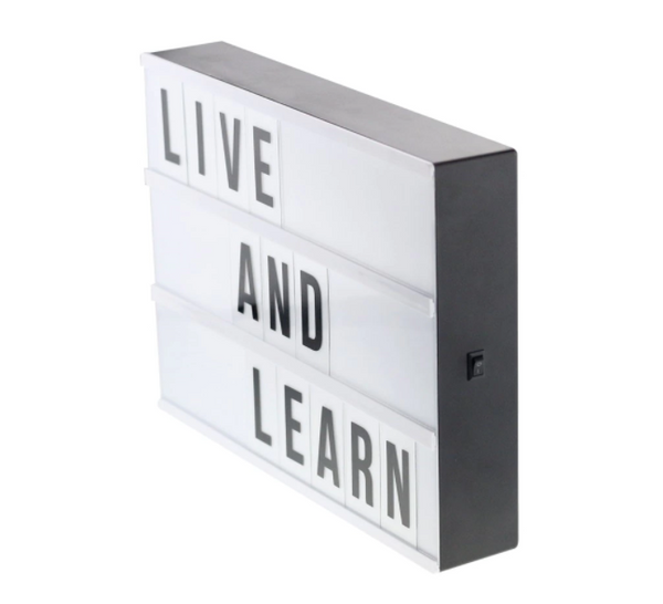 Enseigne Lumineuse A4 3 lignes. 85 lettres & symboles inclus.