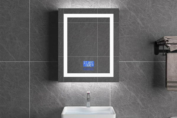 Miroir Intelligent LED avec Bluetooth, Réglage Température, Anti-brouillard