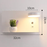 Lámpara de pared con enchufe USB y lámpara integrada para dormitorio, hotel, estante de pared LED