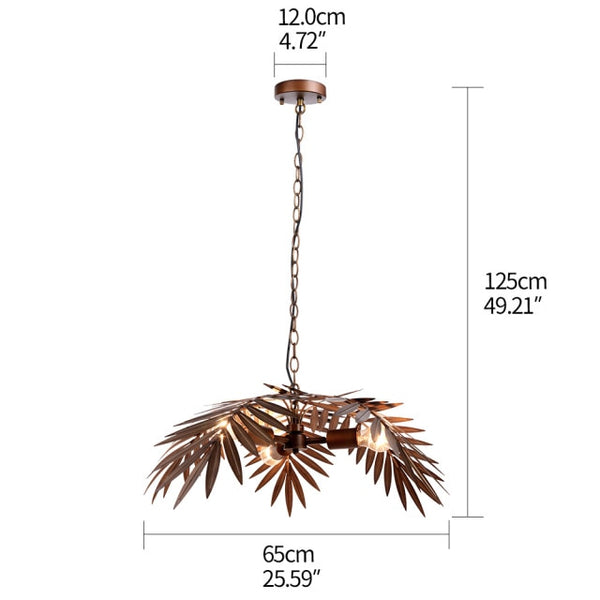 Suspension Feuille de Palmiers en Bronze E27 - BARACOA