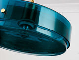 Suspensión de diseño cilíndrico en vidrio azul - AGORIA