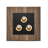 Vintage Style Wood and Brass Switches - ASPEN