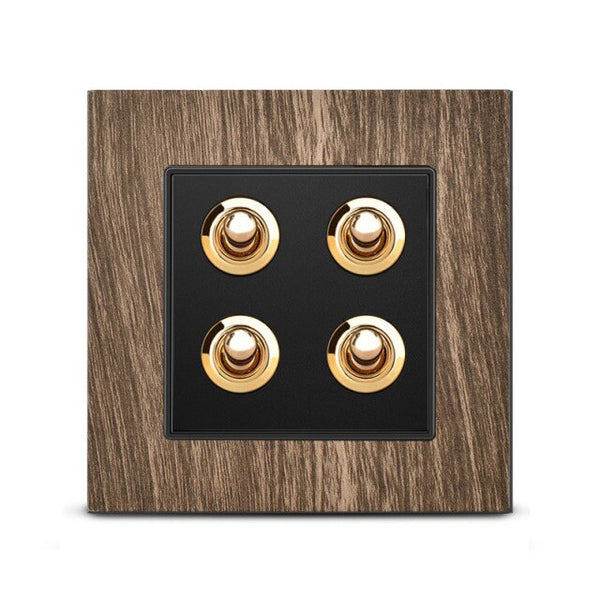 Interruptores de madera y latón estilo vintage - ASPEN