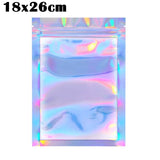 Emballage Zippé Holographique, Arc en ciel, Multicouleur Lot de 100 Pcs