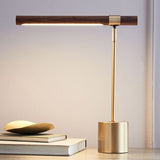 Lámpara de acento, lámpara de mesa LED en madera y latón - HENOCH