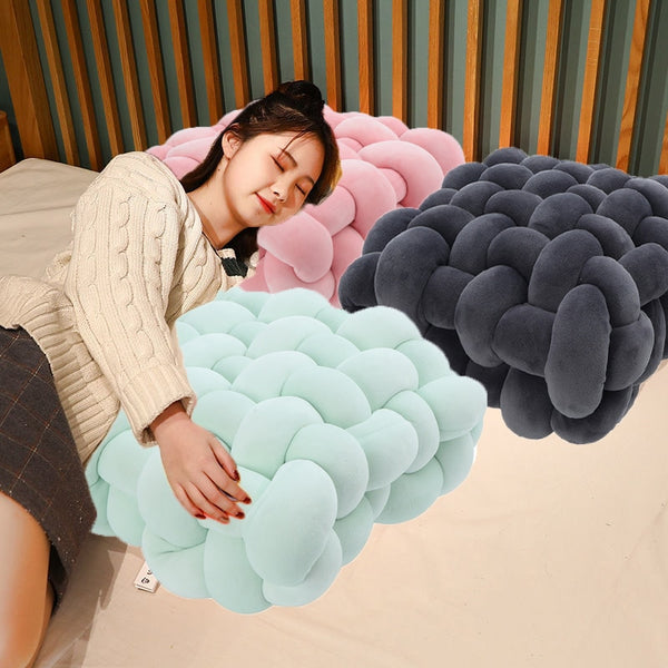 Colorful Knot Design Braided Poufs