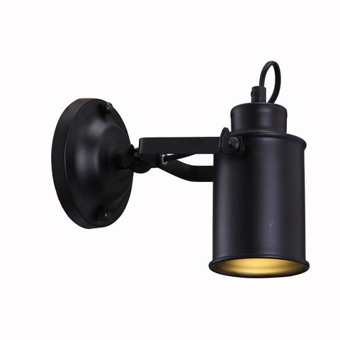 Applique-Murale-360-degrés-LED-E27-en-Fer-Style-Vintage-coloris-noir