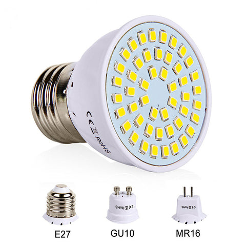 Bombillas LED de base GU10, E27, MR16 con 48, 60 y 80 LED