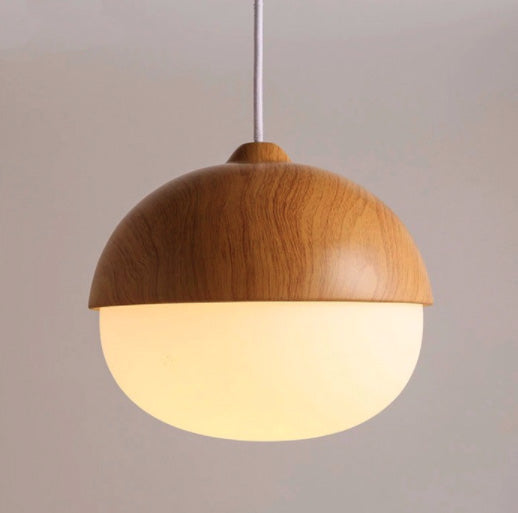Faux wood and glass pendant lights - BJORN