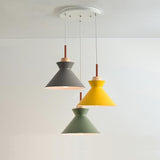 Wood and Aluminum Pendant Lamps Round and Rectangle Bases E27 - ARCHIBALD